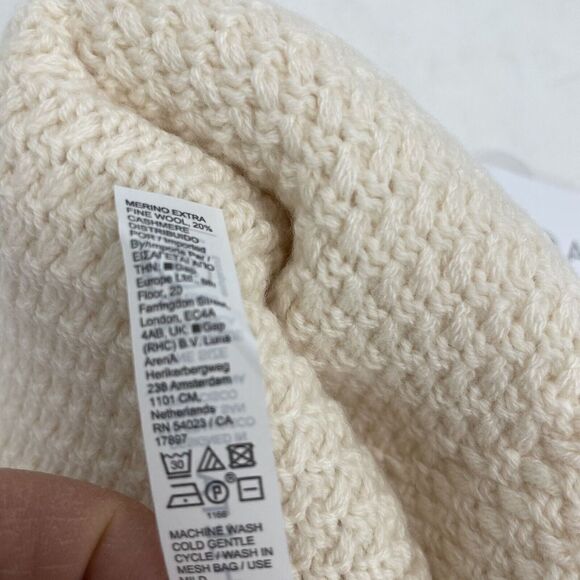 ATHLETA Womens Wool-Cashmere Beanie OS One Size Solid Cream Knit Cap Soft Cozy - Picture 12 of 13